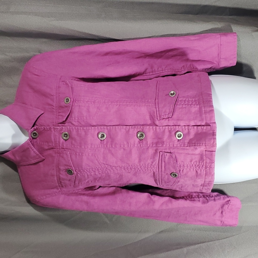 Eddie Bauer Jacket Pink Linen Spring size Small